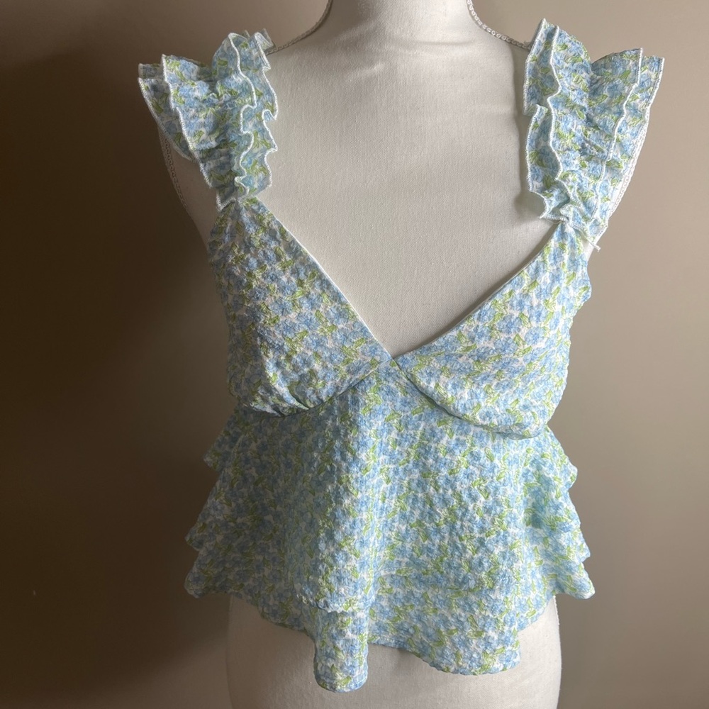 Lush small ruffle peplum top